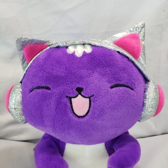 FAO Schwarz Purple DJ Cat Plush Stuffed Toy Lights Music 11 Inch 2022 Kawaii - Picture 2 of 10